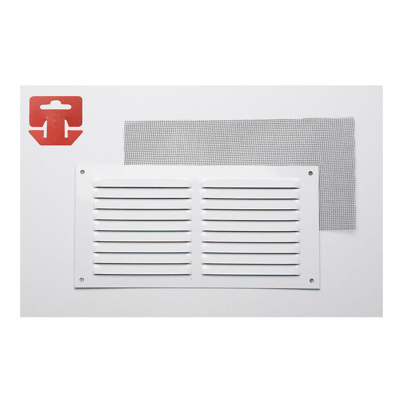Pack De 5 Unidades - Rejilla Con Mosquitera. Aluminio 0.6 Blanco Lacado 300x150mm (G)