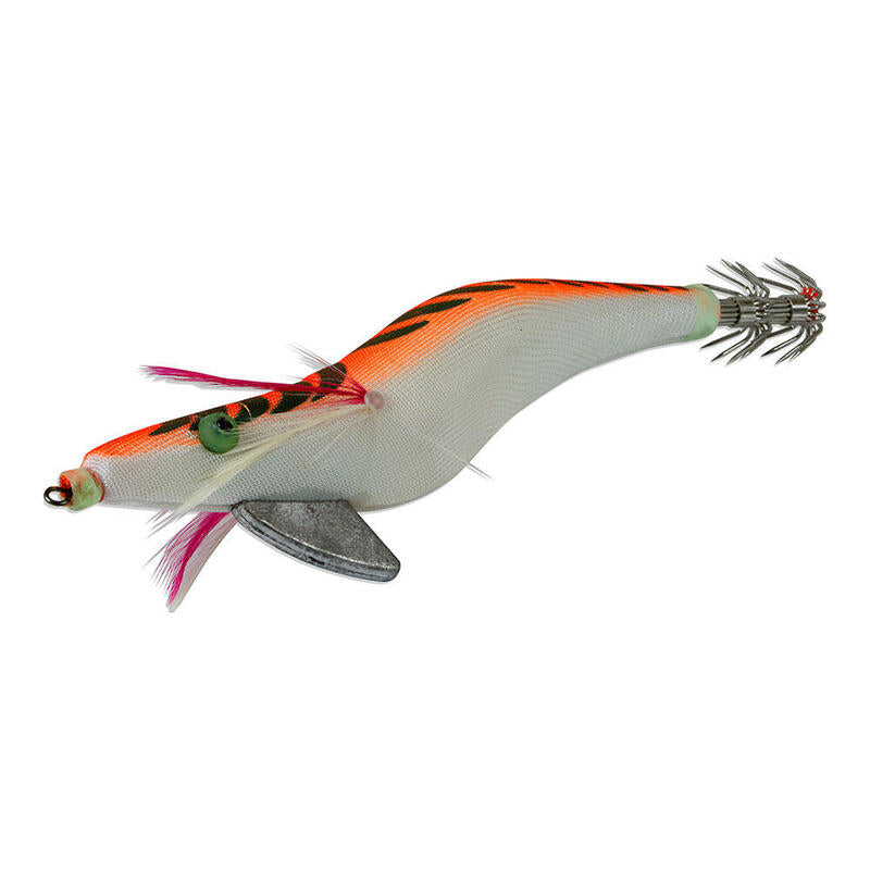 Pack De 5 Unidades - Señuelo Artificial Especial Para La Pesca Del Calamar Y La Sepia. 135 Mm Color Naranja Barriga Blanca