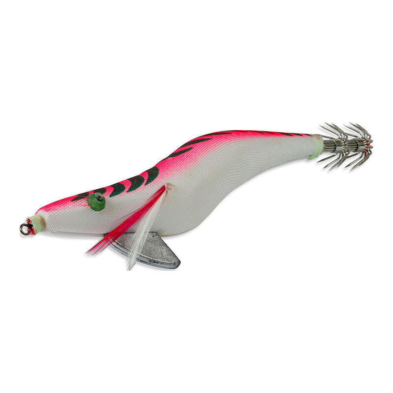 Pack De 5 Unidades - Señuelo Artificial Especial Para La Pesca Del Calamar Y La Sepia. 135 Mm Color Rosa Barriga Blanca