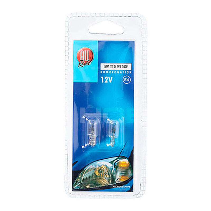 Pack De 5 Unidades - Set 2 Bombillas Para Coche 12v 5w All Ride
