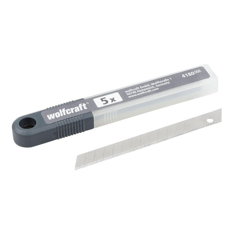 Pack De 5 Unidades - Set 5 Cuchillas Separables De 9mm, 13 Segmentos 4180000 Wolfcraft