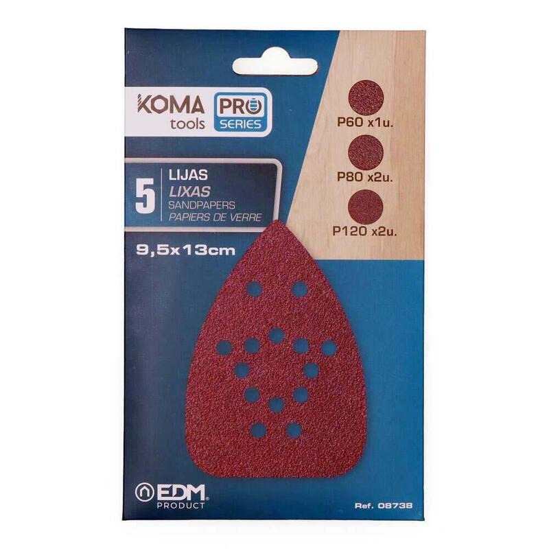 Pack De 5 Unidades - Set 5 Lijas Para Lijadora Tipo Mouse 08753 Koma Tools
