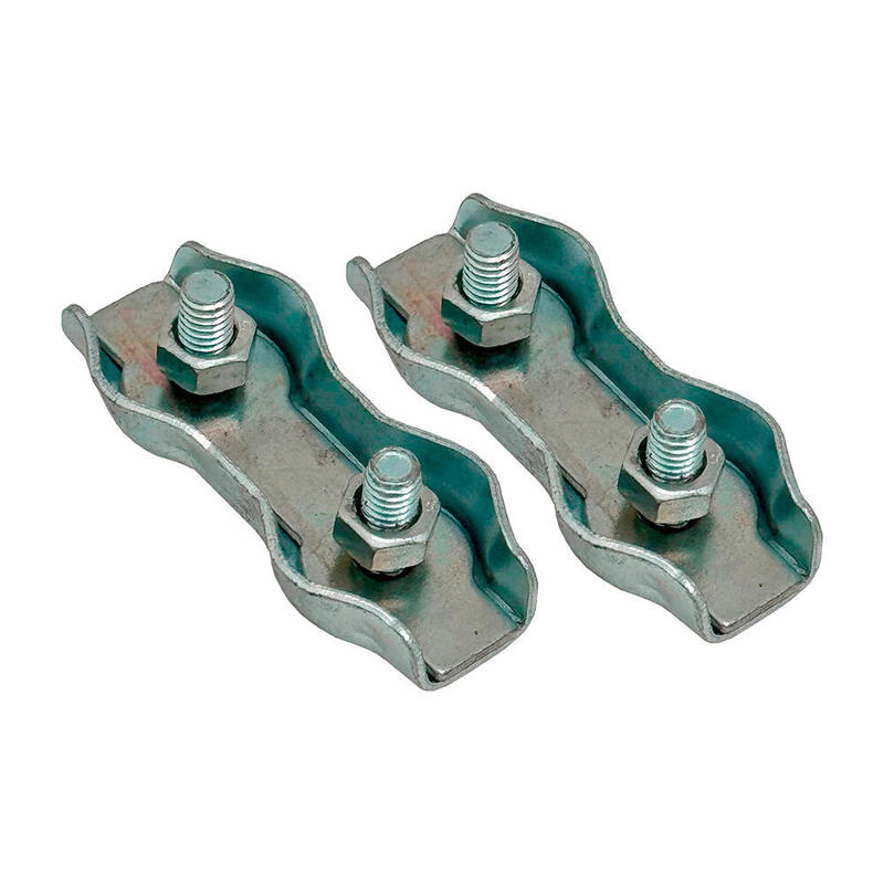 Pack De 5 Unidades - Sujetacable Plano Doble Sjt02, 4 Mm, Galvanizado, Blister 2 Uds