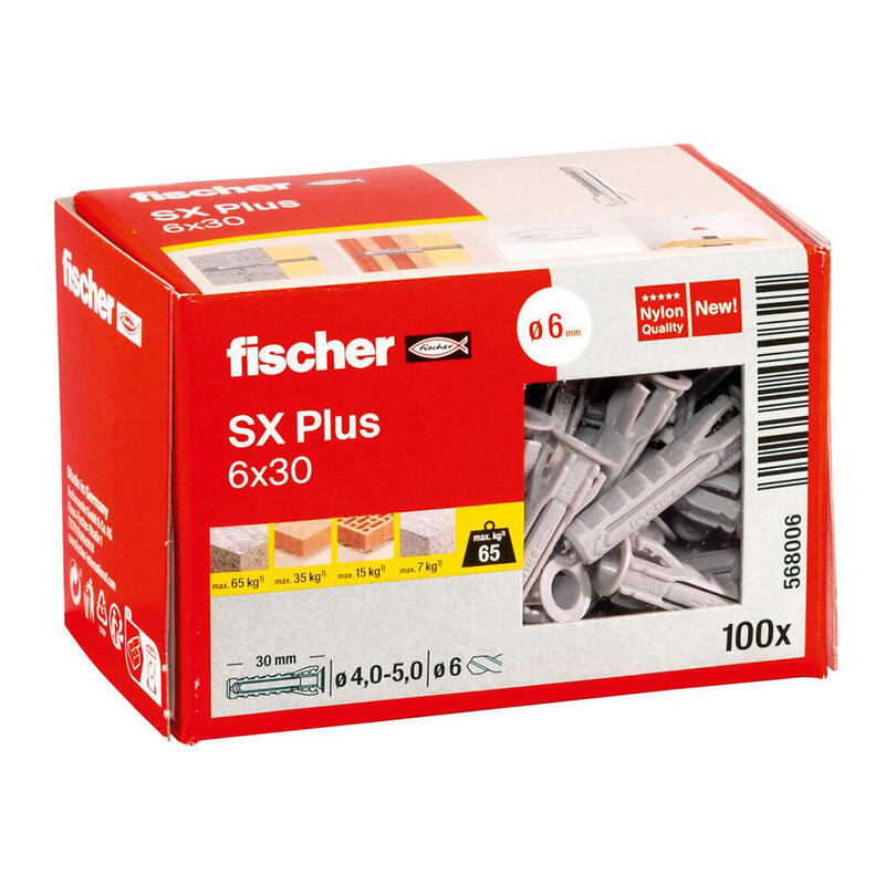Pack De 5 Unidades - Taco Fischer Sx Plus Ø6x30mm 100uds. N6 568006
