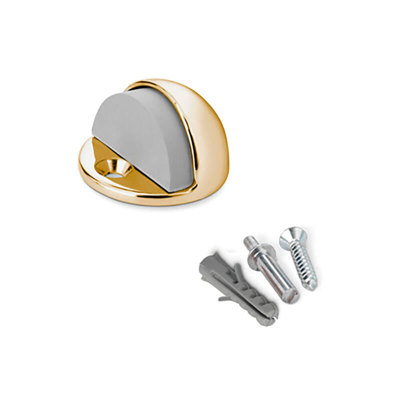 Pack De 5 Unidades - Tope Puerta Metalico Con Tornillo Dorado (Blister) Inofix