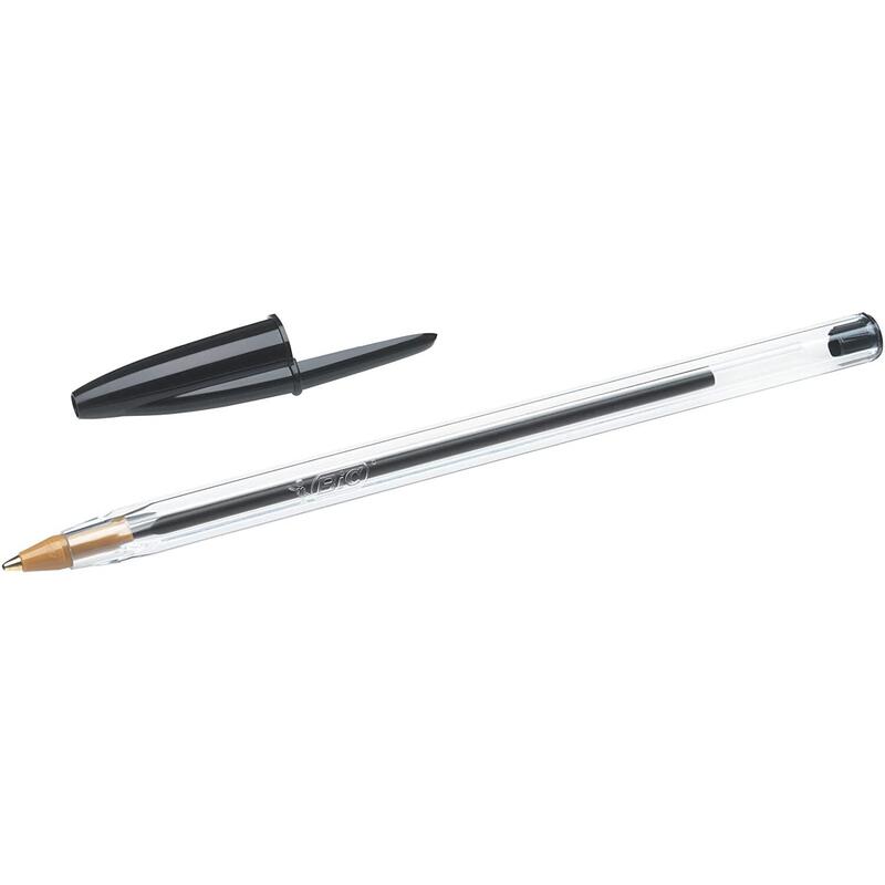 Pack De 50 Unidades Bic Cristal Original Boligrafo De Bola - Punta Redonda De 1.0mm - Trazo 0.4mm - Tinta Con Base De Aceite - Color Negro
