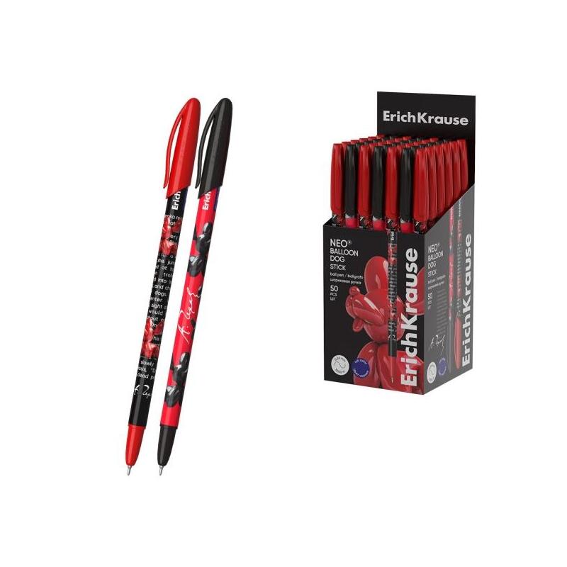 Pack De 50 Unidades Erichkrause Neo Stick Balloon Dog Boligrafo Con Capuchon - Modelos Surtidos - Trazo 0.26mm - Tinta