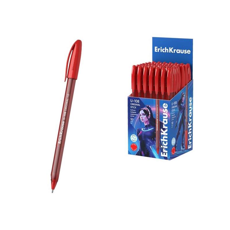 Pack De 50 Unidades Erichkrause U-108 Boligrafo Clasico - Punta De Bola 1.0mm - Trazo De 0.3mm - Tapa Ventilada -