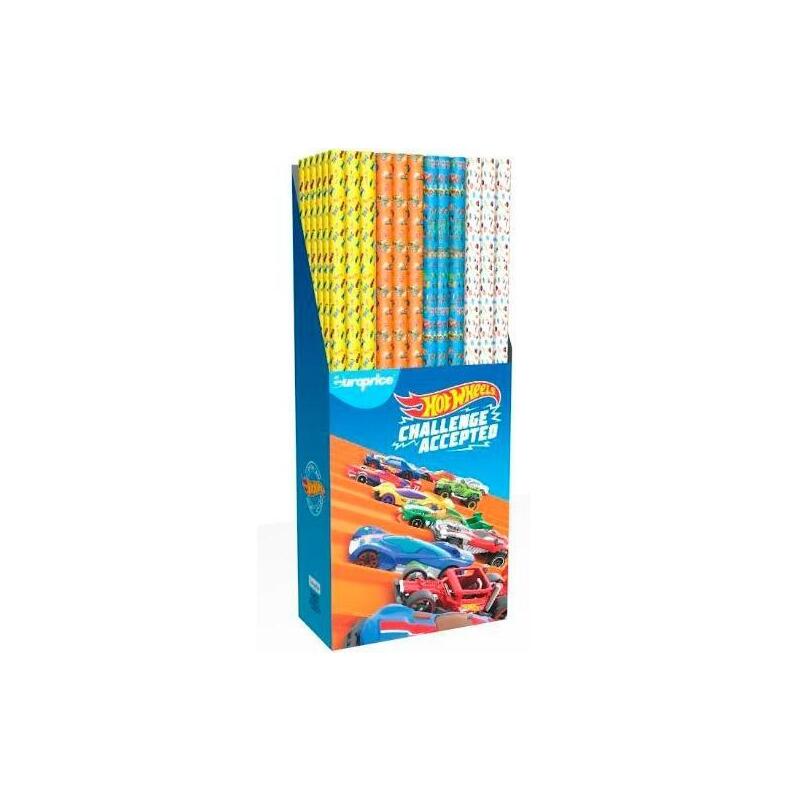 Pack De 50 Unidades Europrice Rollo De Papel De Regalo Hot Wheels 2021 0.70x2m