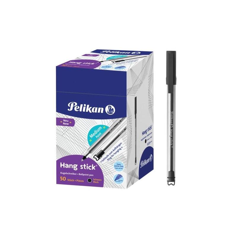 Pack De 50 Unidades Pelikan Hang Stick Boligrafo De Bola - Trazo De 1mm - Capuchon Antiasfixia - Cuerpo Triangular