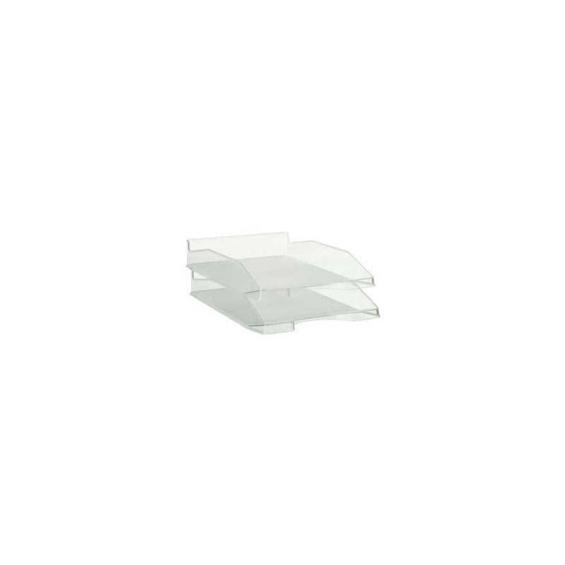Pack De 6 Unidades Archivo 2000 Bandeja Apilable En 3 Posiciones Fondo Liso Din A4 Y Folio 345x255x60 Mm Cristal Transparente