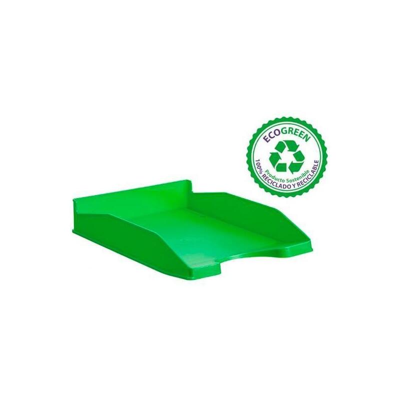 Pack De 6 Unidades Archivo 2000 Bandeja Apilable En 3 Posiciones Fondo Liso Din A4 Y Folio 345x255x60 Mm Verde