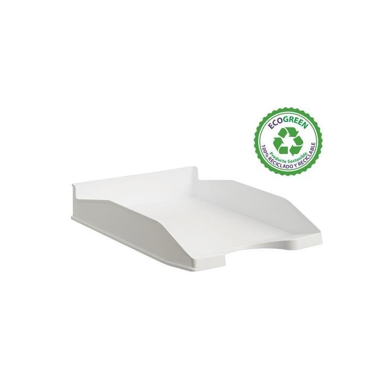 Pack De 6 Unidades Archivo 2000 Bandeja Ecogreen Apilable 3 Posiciones 345x255x60mm Reciclado Blanco Pastel