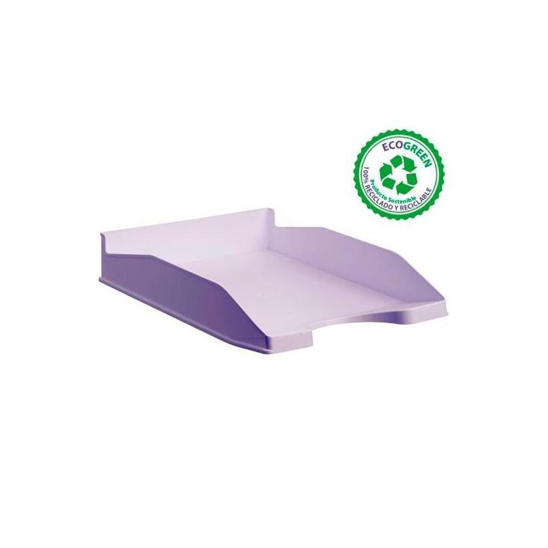 Pack De 6 Unidades Archivo 2000 Bandeja Ecogreen Apilable 3 Posiciones 345x255x60mm Reciclado Malva Pastel
