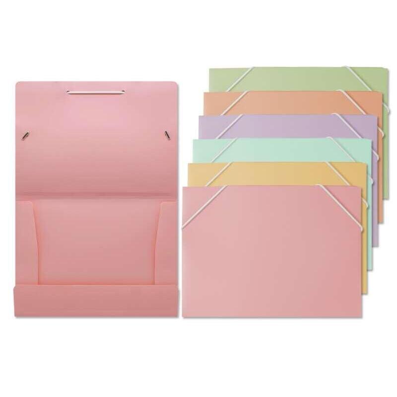 Pack De 6 Unidades Bismark Carpeta Con Solapas A5 - Polipropileno - Cierre De Gomas - Colores Pastel Surtidos