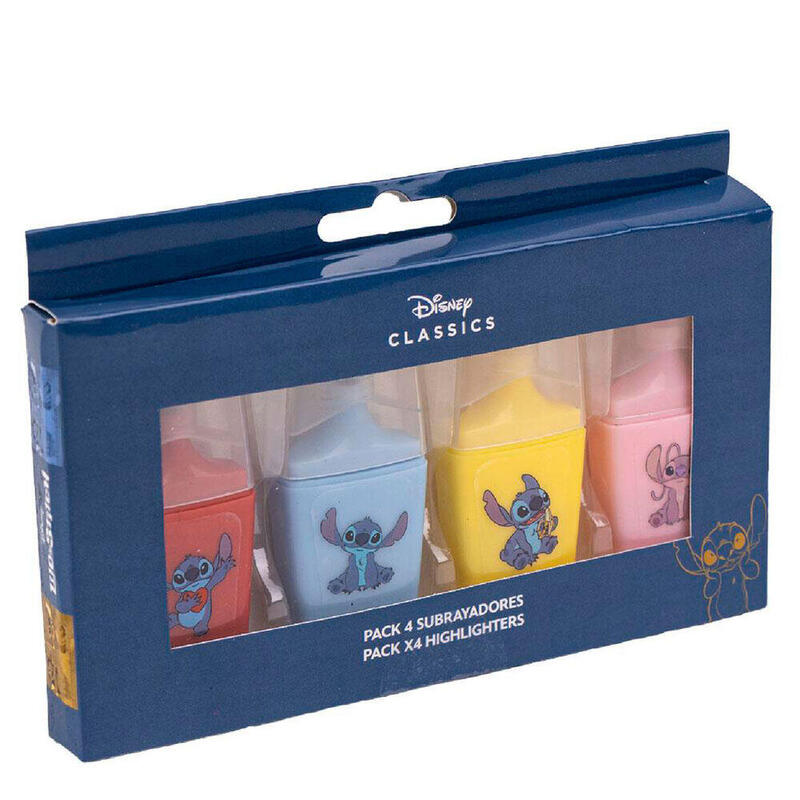 Pack De 6 Unidades - Blister 4 Subrayadores Stitch Disney