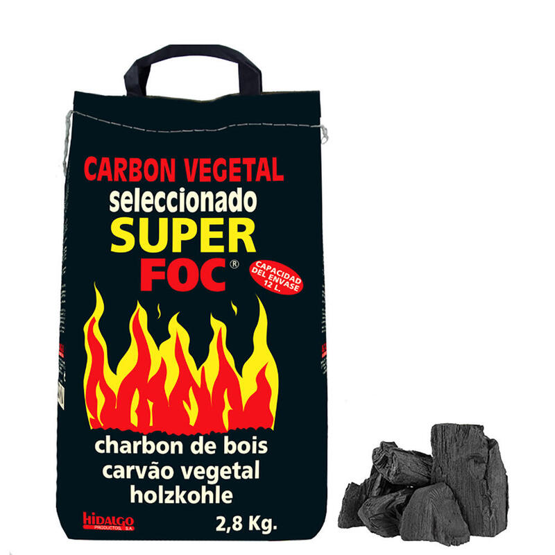 Pack De 6 Unidades - Bolsa De Carbón Vegetal 2,8kg Super Foc