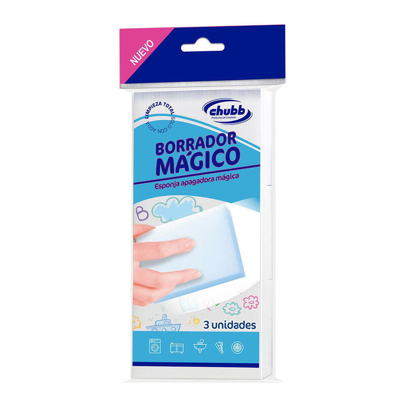 Pack De 6 Unidades - Borrador Magico Bolsa 3ud 10x7x3cm C01153 Chubb