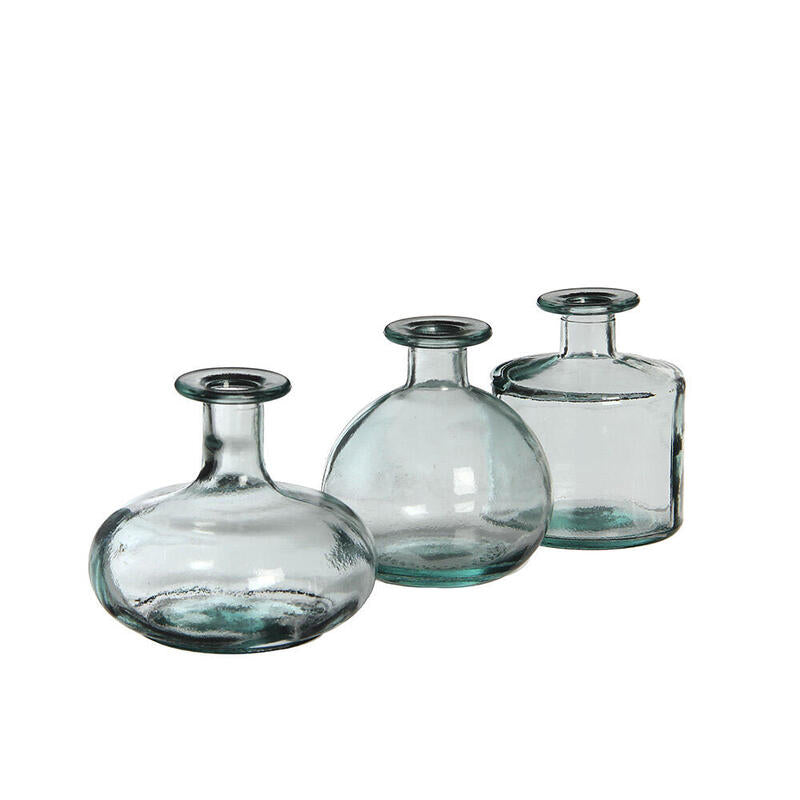 Pack De 6 Unidades - Botella De Cristal Transparente Simone Ø14cm X 12cm Colores / Modelos Surtidos