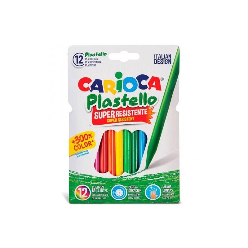 Pack De 6 Unidades Carioca Plasticeras Resistentes Plastello Estuche 12 C/Surtidos