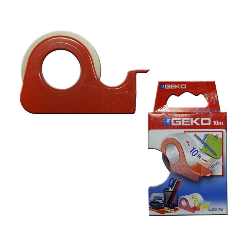 Pack De 6 Unidades - Cinta Adhesiva Transparente 10m Con Dispensador Geko
