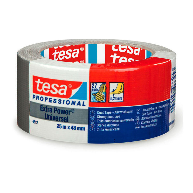 Pack De 6 Unidades - Cinta Americana Plata 25m X 48mm 4612 Tesa