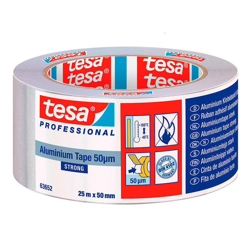 Pack De 6 Unidades - Cinta De Aluminio 50 Micras 25m X 50mm 63652 Tesa