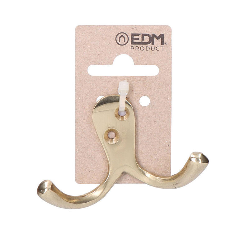 Pack De 6 Unidades - Colgador Doble Laton Pulido En Cartón Colgante Edm
