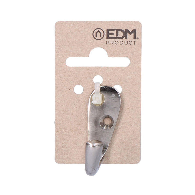 Pack De 6 Unidades - Colgador Sencillo Laton Niquel Mate Edm