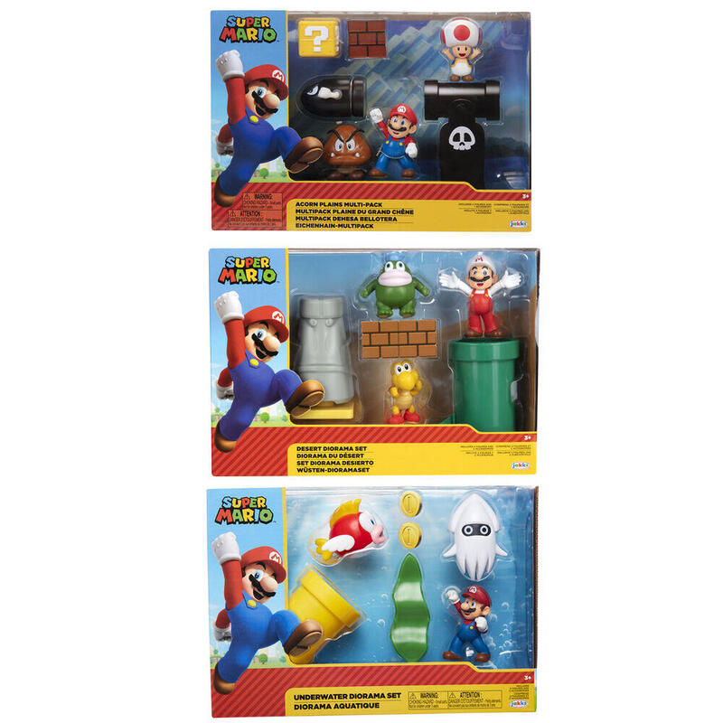Pack De 6 Unidades - Diorama Super Mario Nintendo Surtido