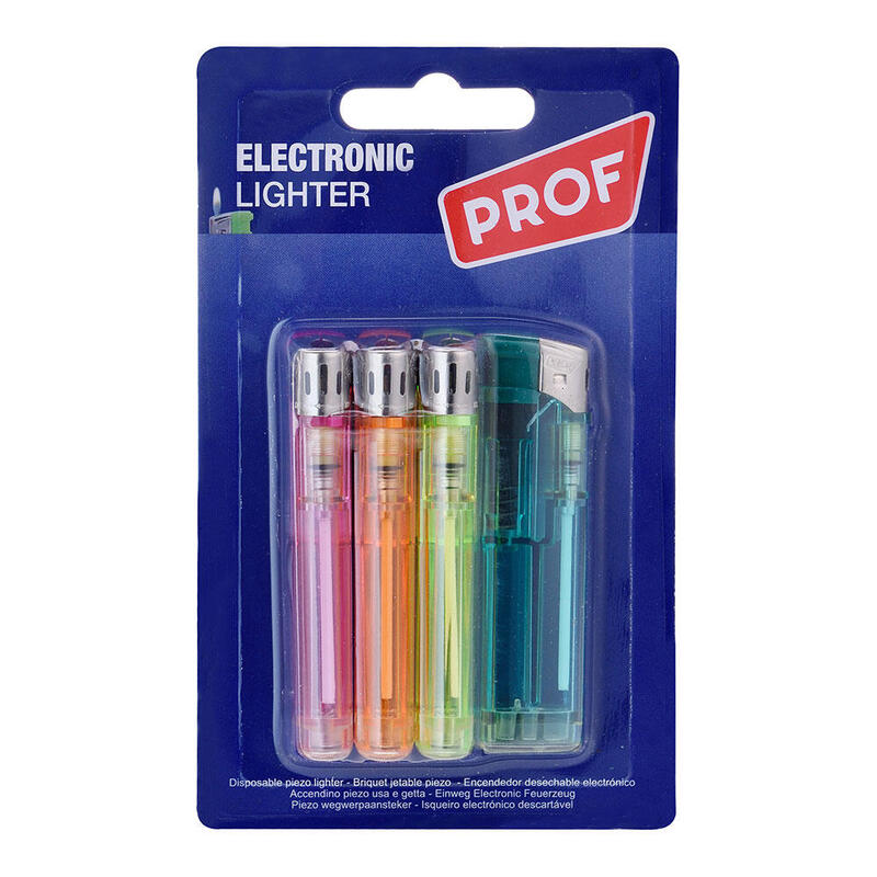 Pack De 6 Unidades - Encendedor Electrónico, Colores Surtidos, Blister 4 Uds