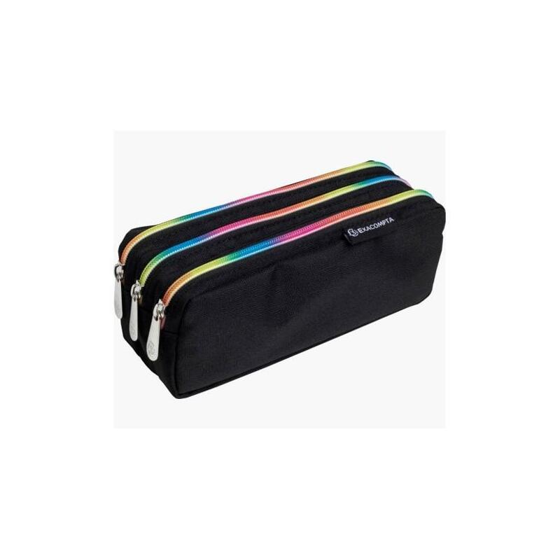 Pack De 6 Unidades Exacompta Estuche Rectangular 3 Compartimentos Raimbow Negro
