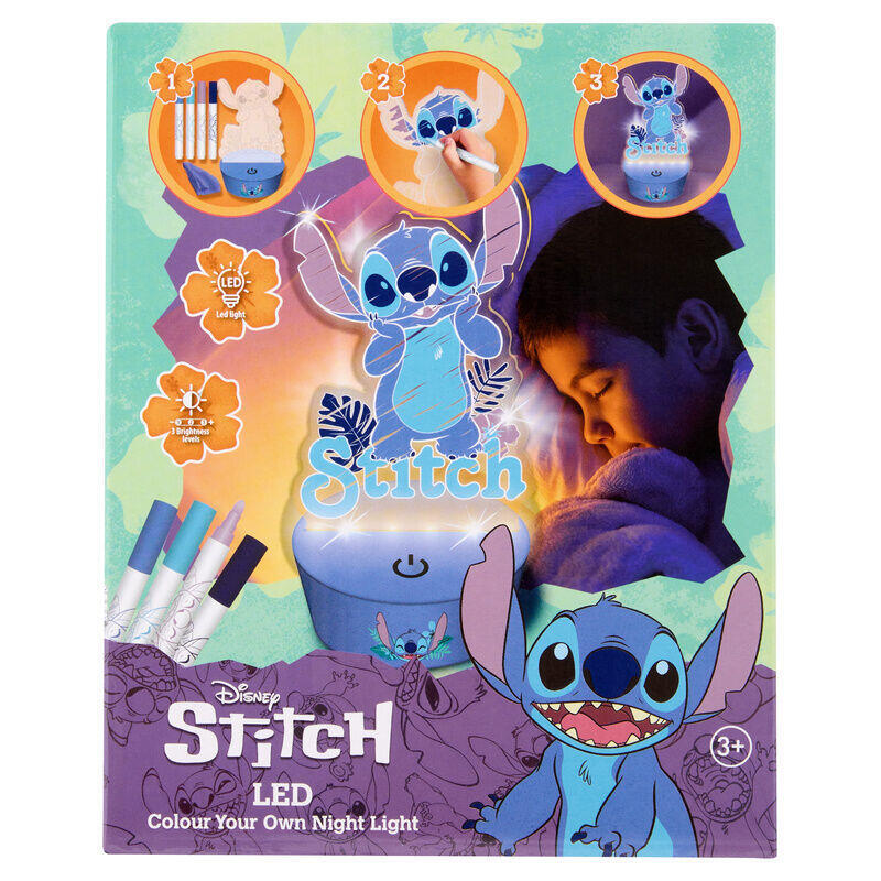 Pack De 6 Unidades - Figura Para Pintar Luz Led Stitch Disney