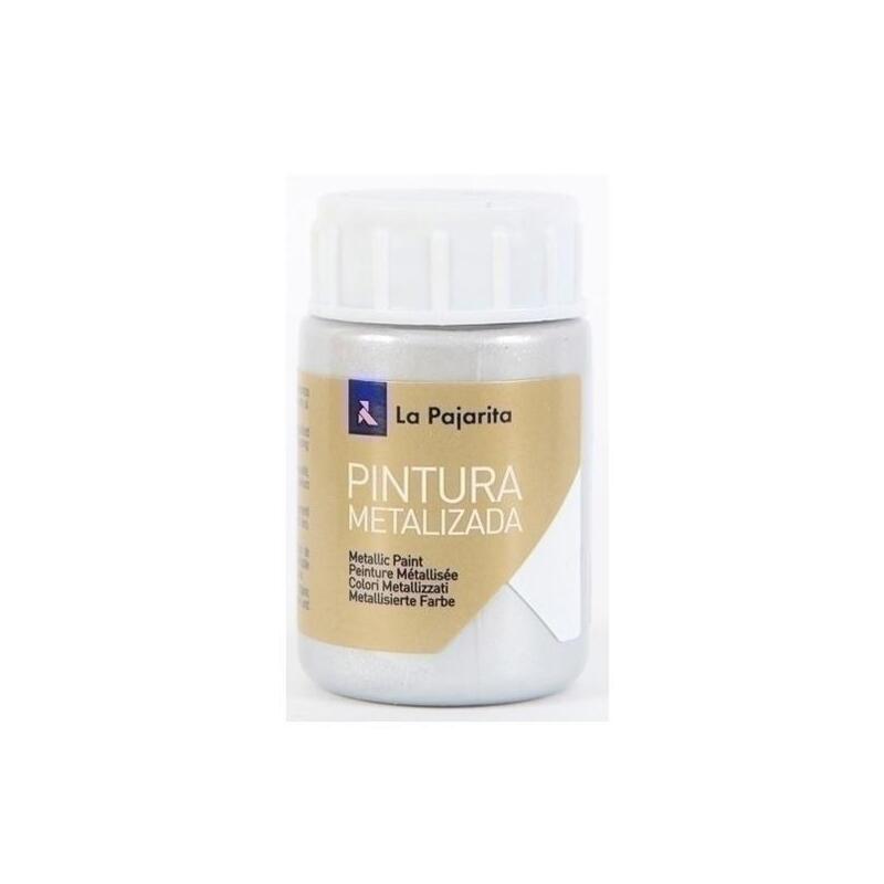 Pack De 6 Unidades La Pajarita Pintura Metalizada Me-01 35ml Plata
