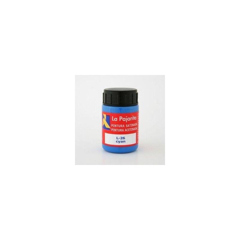 Pack De 6 Unidades La Pajarita Témpera Escolar Bote De 35ml Satinada Azul Cyan L-26