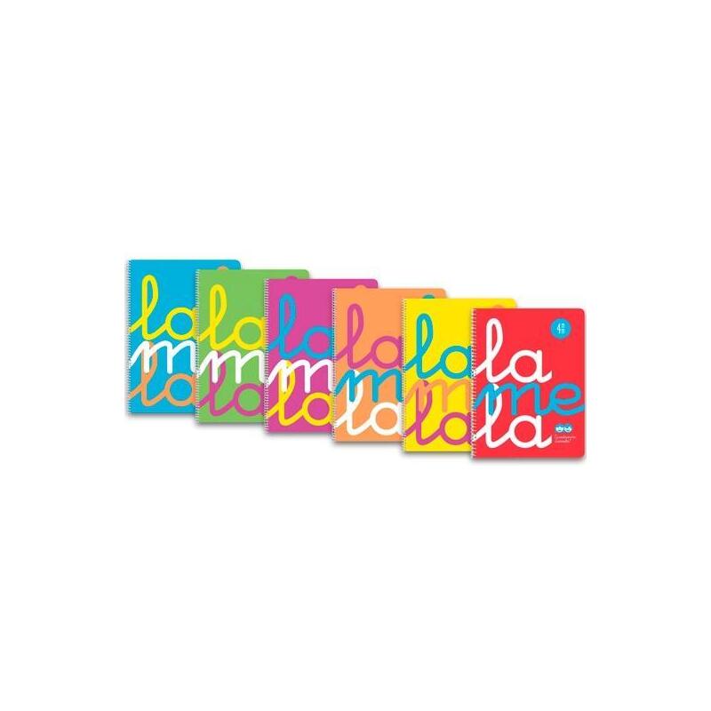 Pack De 6 Unidades Lamela Cuaderno Espiral 80h 4º 90gr Cuadrovía 5mm Cubierta Pp Flúor C/Surtidos