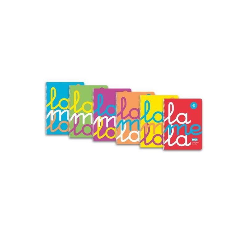 Pack De 6 Unidades Lamela Cuaderno Espiral 80h Folio 90gr Cuadrovía 4mm Tapa Pp C/Surtidos