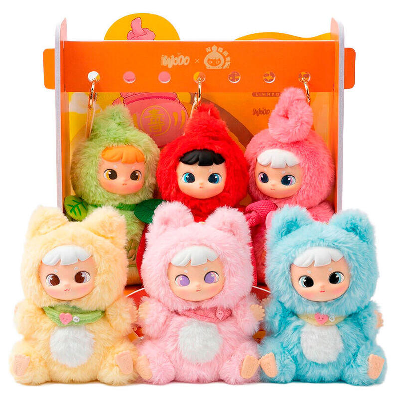 Pack De 6 Unidades - Muñeco Llavero Sorpresa Blind Box Hulu Fox Series Invited 18cm Surtido