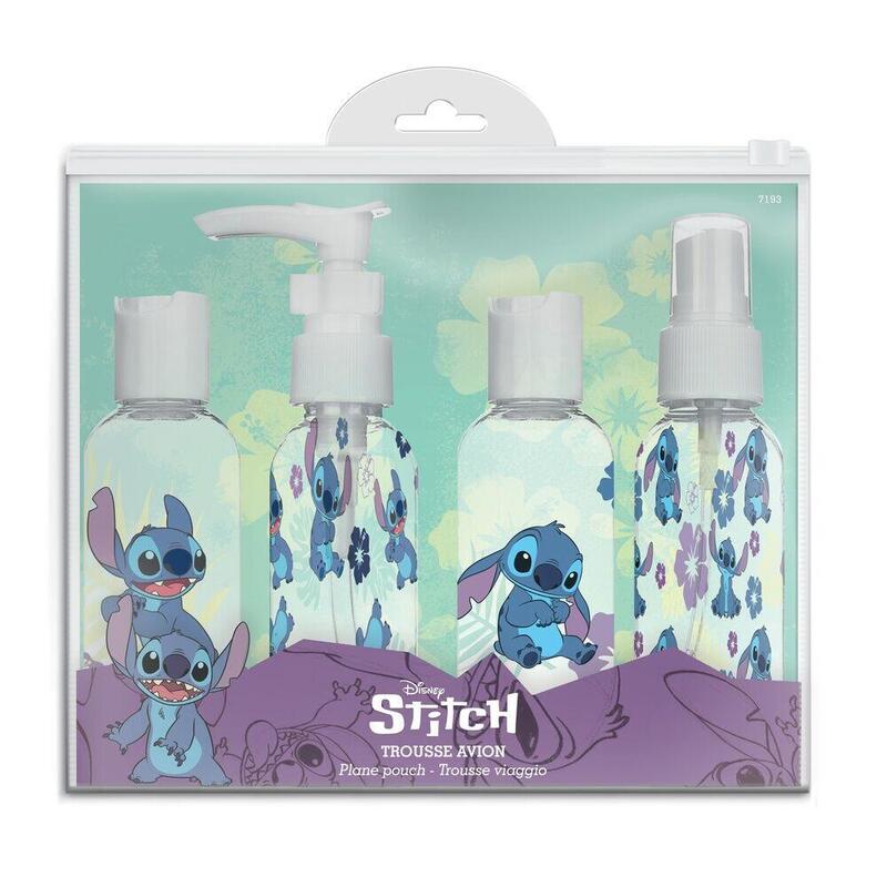Pack De 6 Unidades - Neceser Viaje 4 Frascos Rellenables Stitch Disney