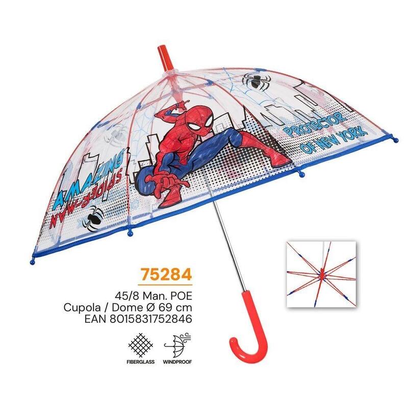 Pack De 6 Unidades - Paraguas Manual Spiderman Marvel 45cm