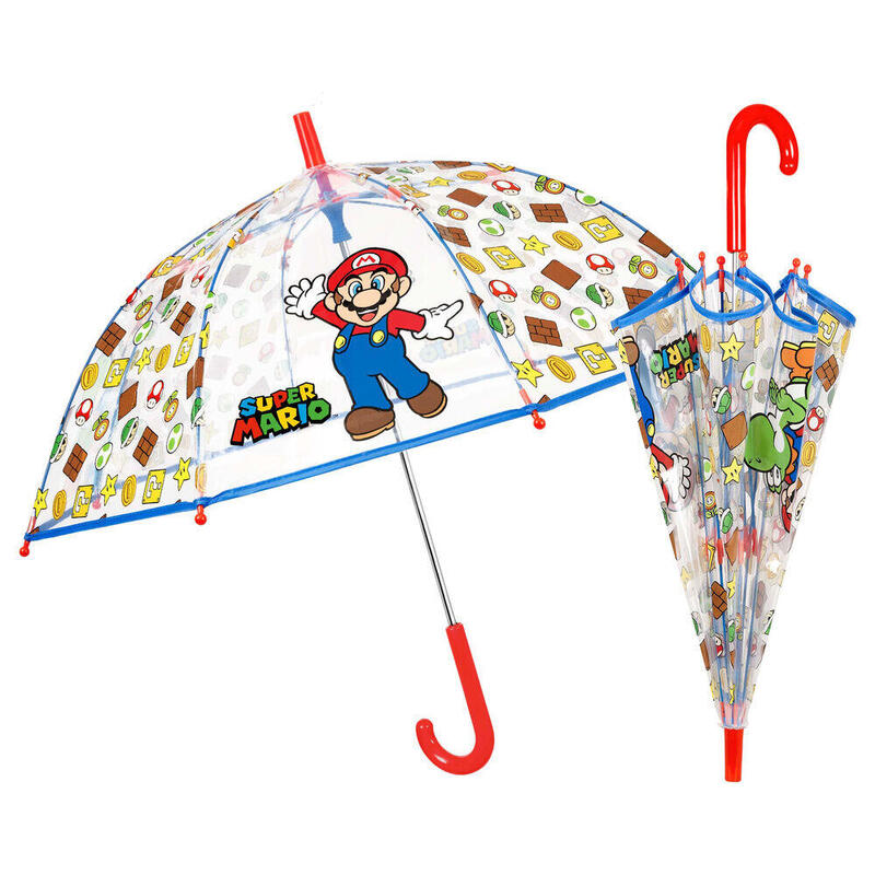 Pack De 6 Unidades - Paraguas Manual Super Mario Bros 45cm