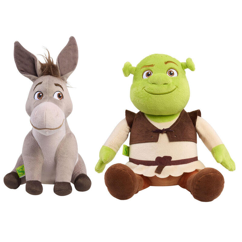 Pack De 6 Unidades - Peluche Shrek Y Asno Sherk 32cm Surtido