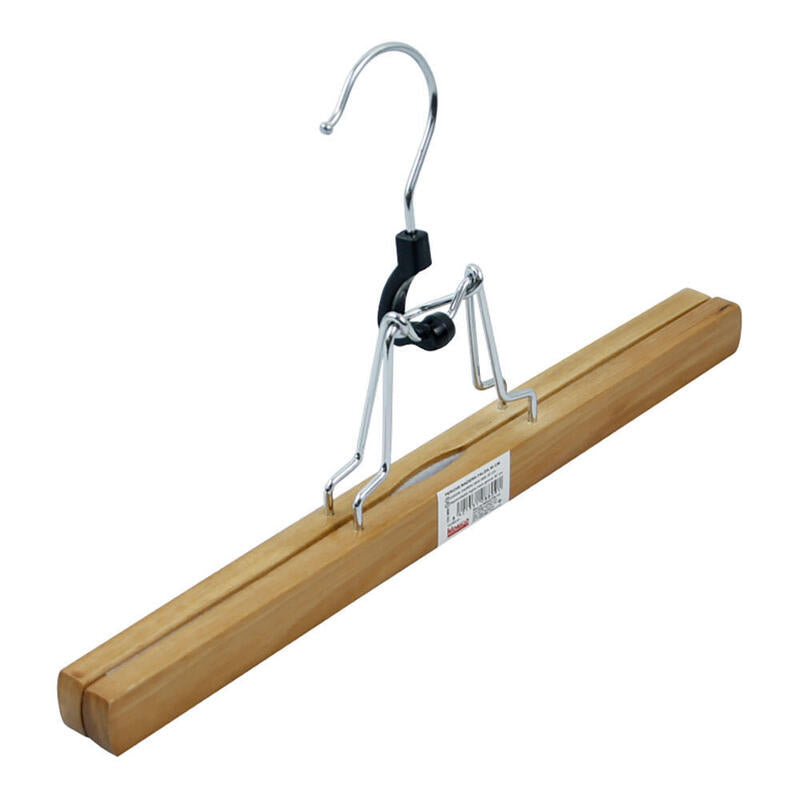 Pack De 6 Unidades - Percha Madera Con Pinza Metálica 30 Cm