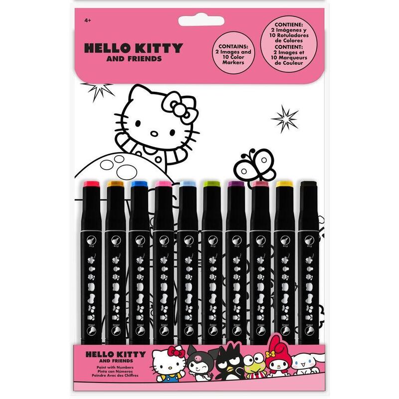 Pack De 6 Unidades - Pinta Con Numeros Hello Kitty And Friends