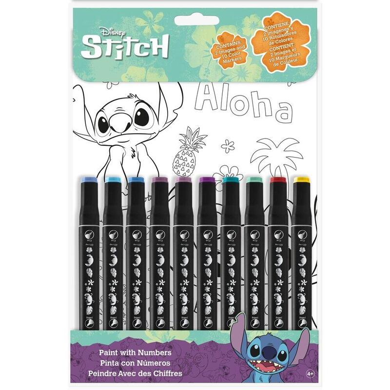 Pack De 6 Unidades - Pinta Con Numeros Stitch Disney