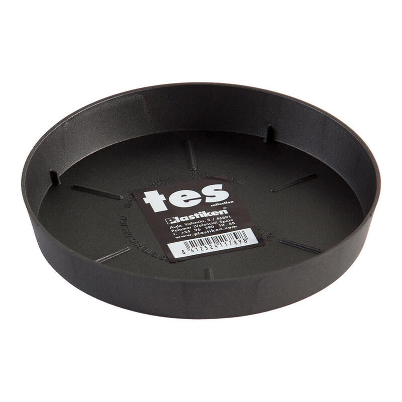 Pack De 6 Unidades - Plato De Inyeccion Para Maceta Tes Ø14cm Antracita Plastiken