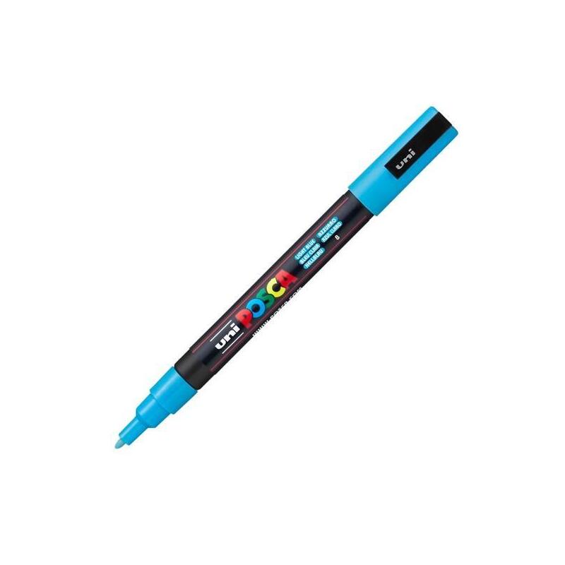 Pack De 6 Unidades Posca Marcador Pc-3m Punta Cónica 0,9 - 1,3 Mm Azul Claro