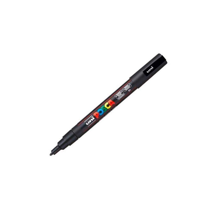 Pack De 6 Unidades Posca Marcador Pc-3m Punta Cónica 0,9 - 1,3 Mm Negro