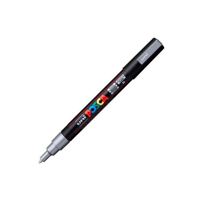 Pack De 6 Unidades Posca Marcador Pc-3m Punta Cónica 0,9 - 1,3 Mm Plata