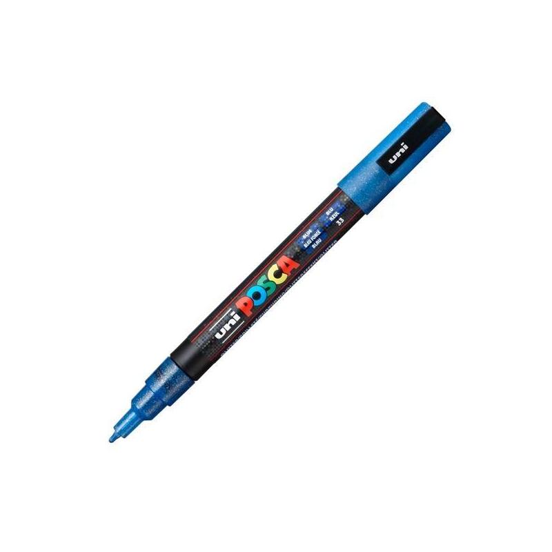 Pack De 6 Unidades Posca Marcador Pc-3ml Punta Cónica 0,9 - 1,3 Mm Azul Purpurina